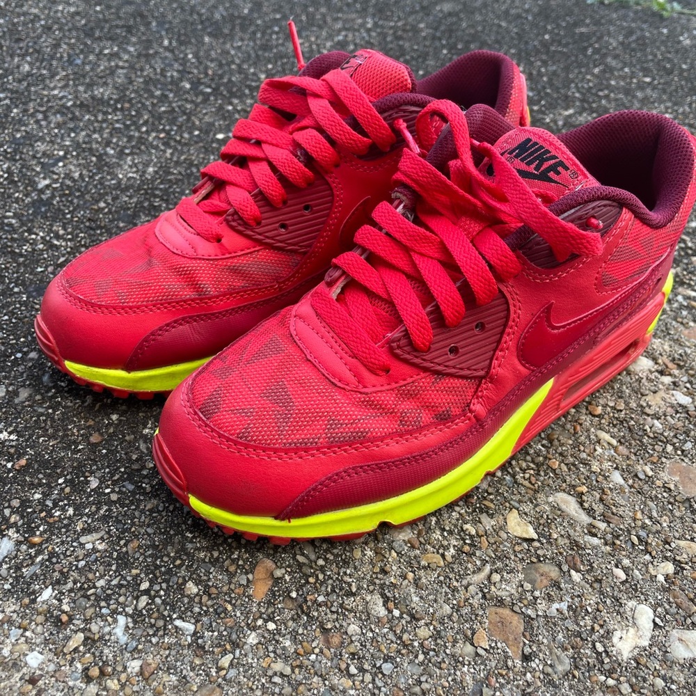 Nike Kids Vibrant Red and Yellow Sneakers